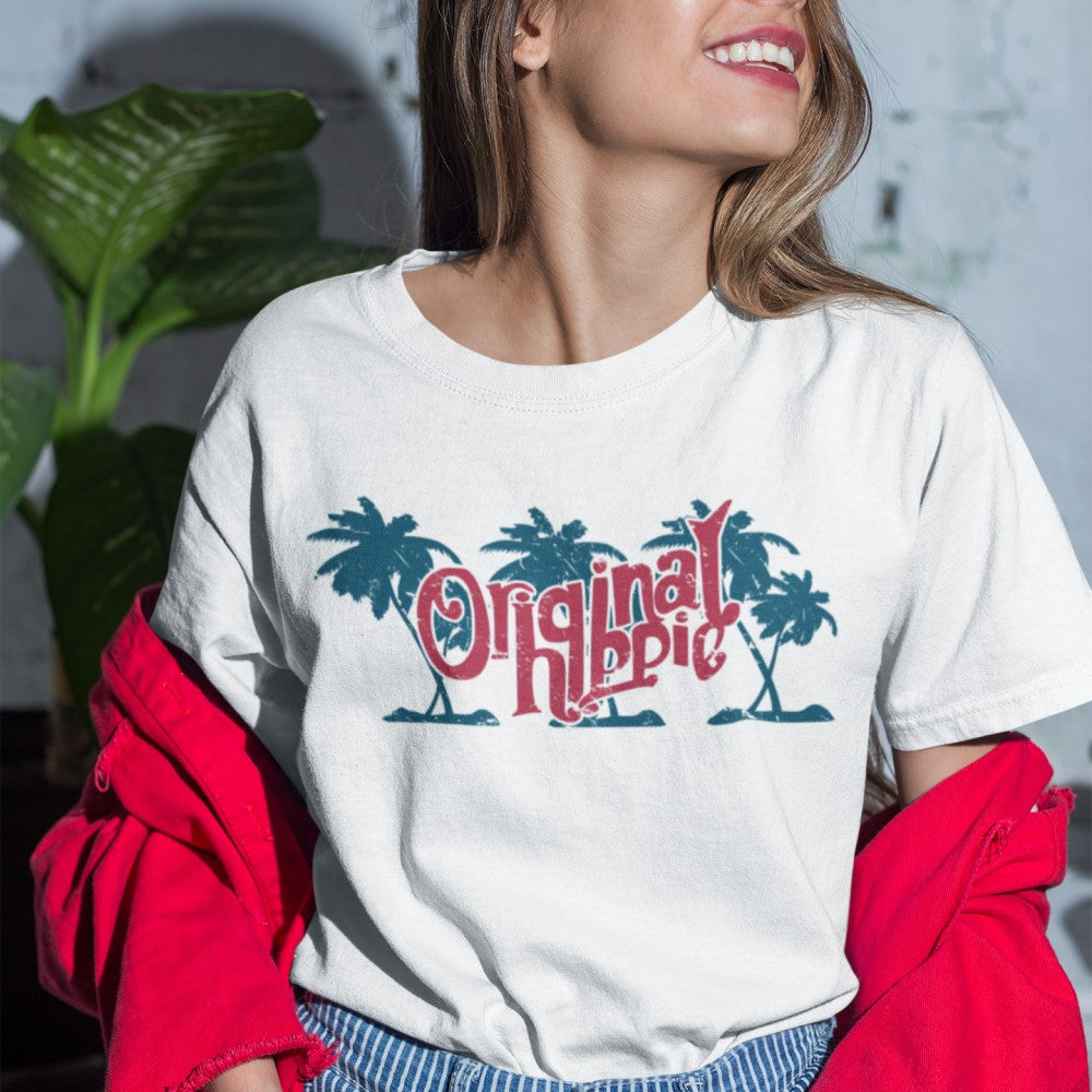 Original Hippie - Palm Tree Name - White Short Sleeve Unisex T-Shirt