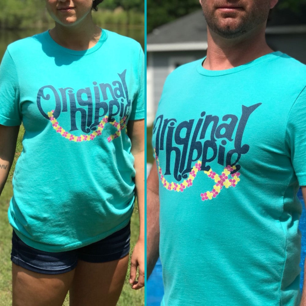 Original Hippie Hawaiian Lei Teal Unisex T-Shirt