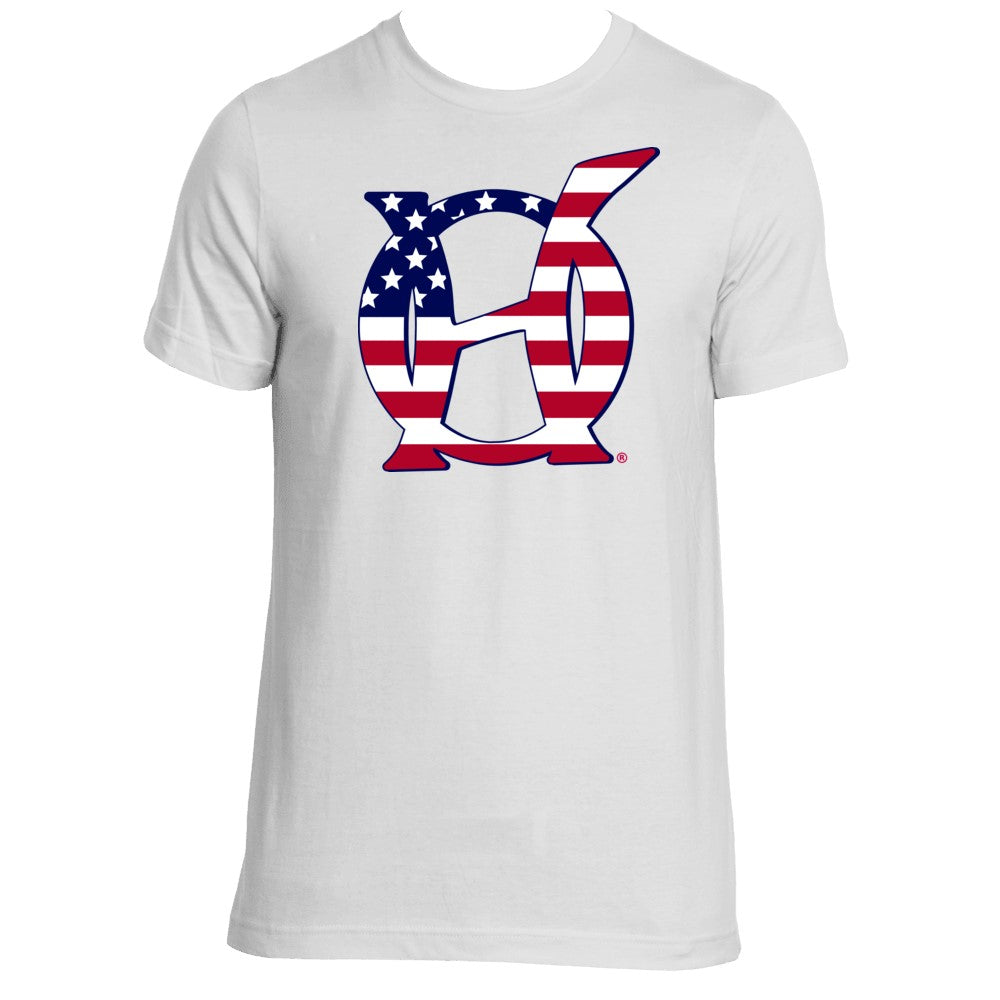 Original Hippie - American Flag Logo - Adult Short  Sleeve T-Shirt