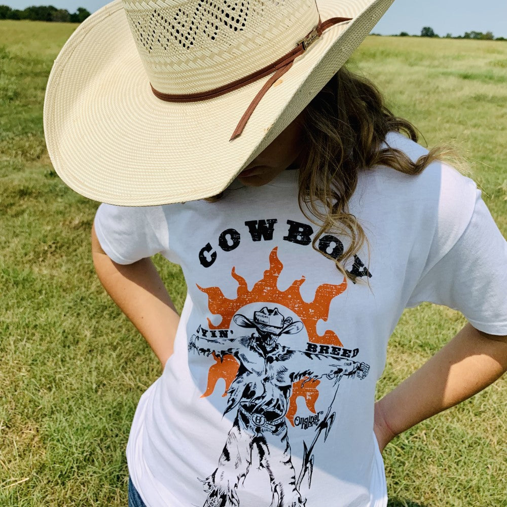 Original Hippie - Cowboy Dyin Breed - Short Sleeve T-Shirt - White - Woman2