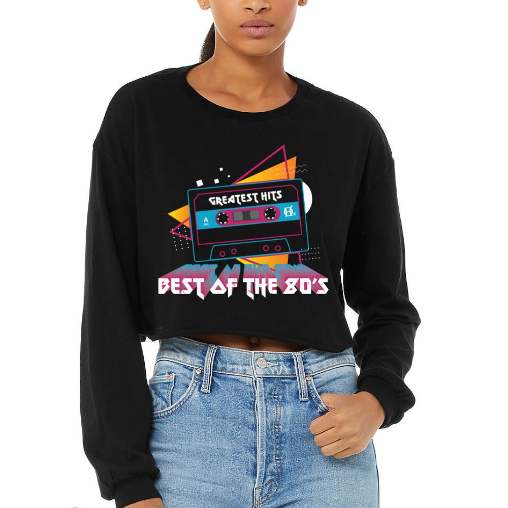 Original Hippie - Crop Long Sleeve Tee - Black - Best of the 80's