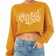 Original Hippie - Women's Crop Long Sleeve Tee - Mustard Yellow