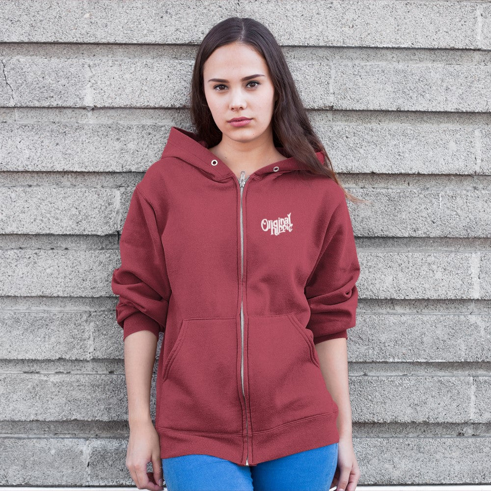 Original Hippie - Heavy Blend Zip Up Hoodie - Unisex - Cardinal Red - Woman