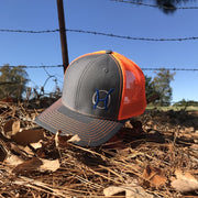 Original Hippie - Orange and Grey Logo Mesh Back Trucker Cap