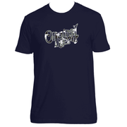 Original Hippie - Outdoor Palmaflage Grey Camo Unisex Short Sleeve T-Shirt - Midnight Navy Blue