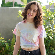 Original Hippie - Pastel Tie Dye Zen Rainbow Short Sleeve T-Shirt - Woman