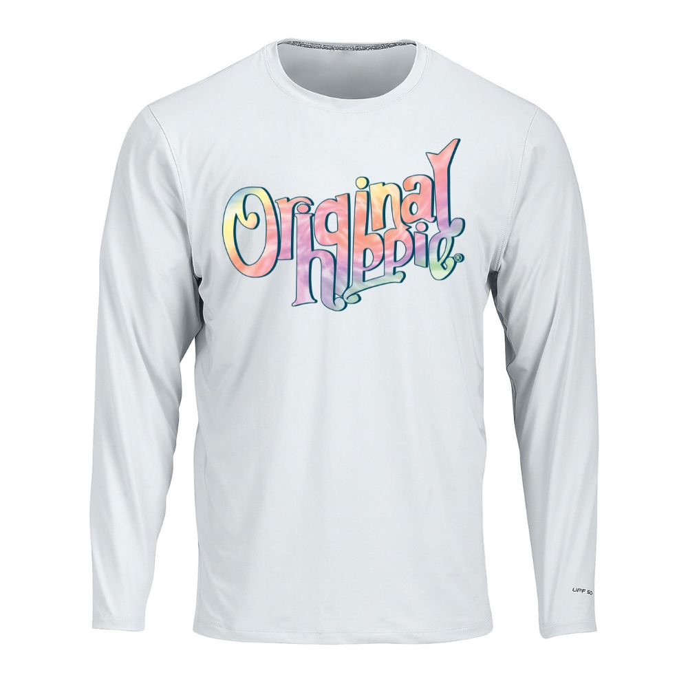 Original Hippie - Tie Dye Name UPF Long Sleeve Unisex - White