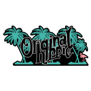 Original Hippie - Turquoise Palm Trees and Flamingo Decal