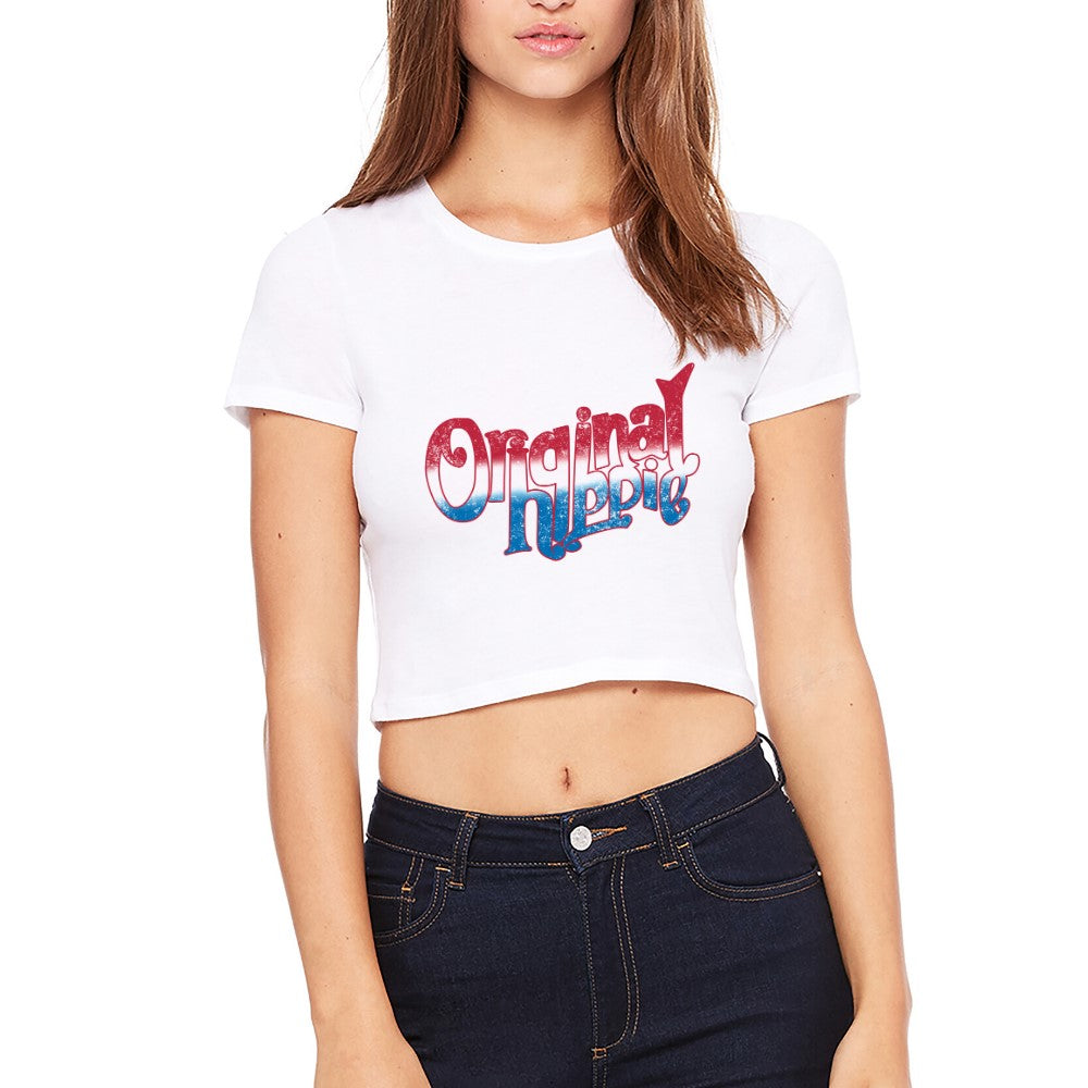 Original Hippie - Women's American Red White an Blue - Crop Tee