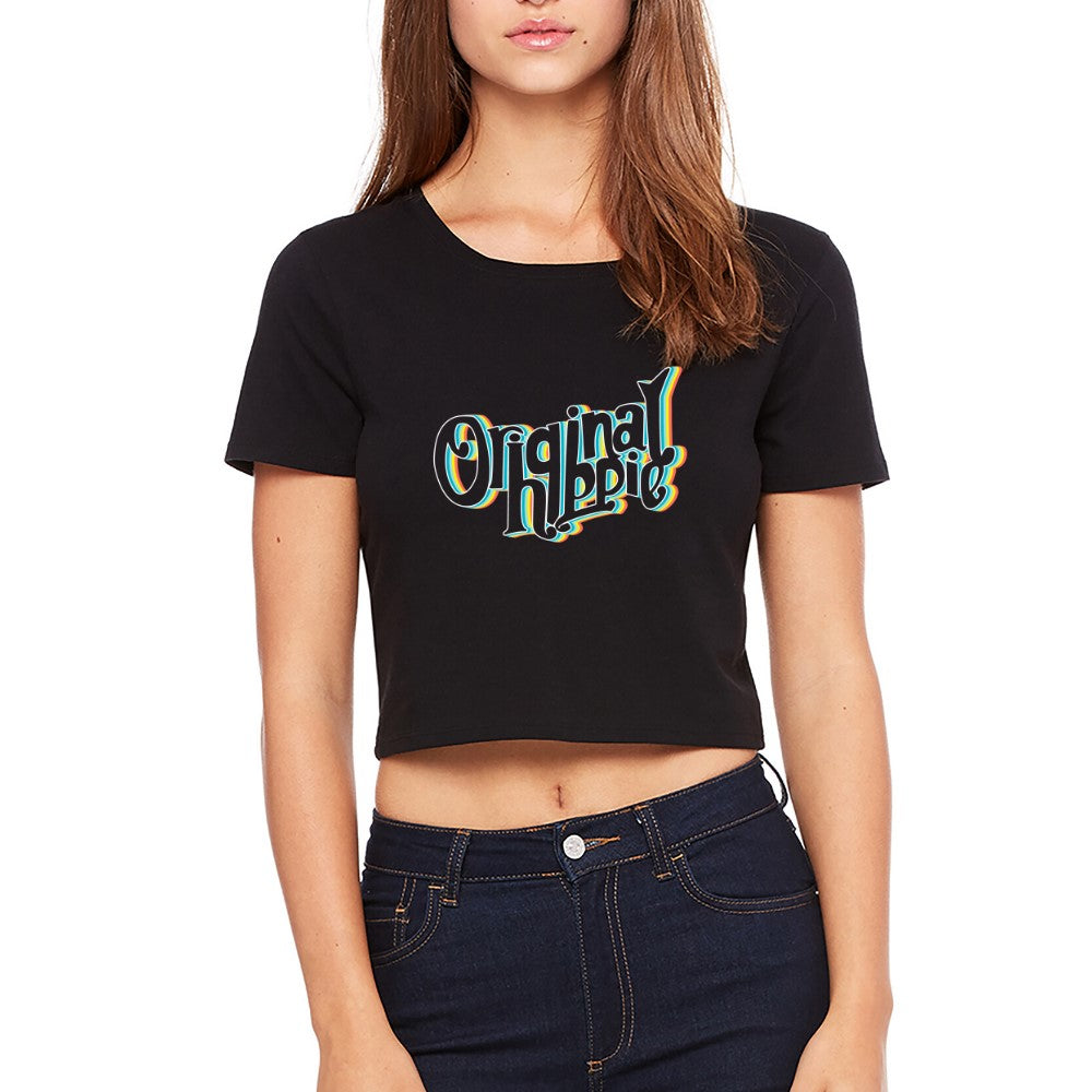 Original Hippie - Women's Crop Tee Vintage - Black