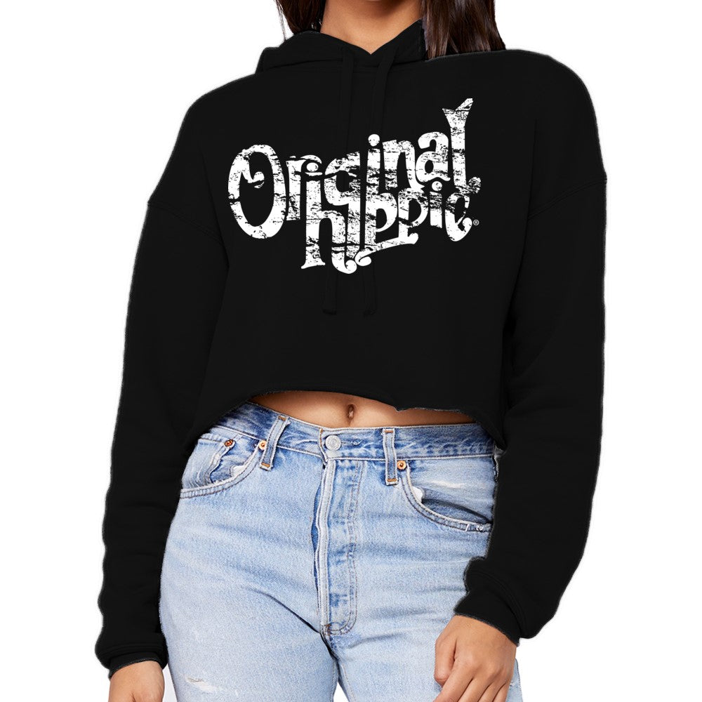 Original Hippie Women's Crop Hoodie - Black