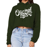 Original Hippie Women's Crop Hoodie - Military Green