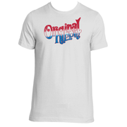 Original Hippie - American Red White and Blue Name - Short Sleeve T-Shirt - White