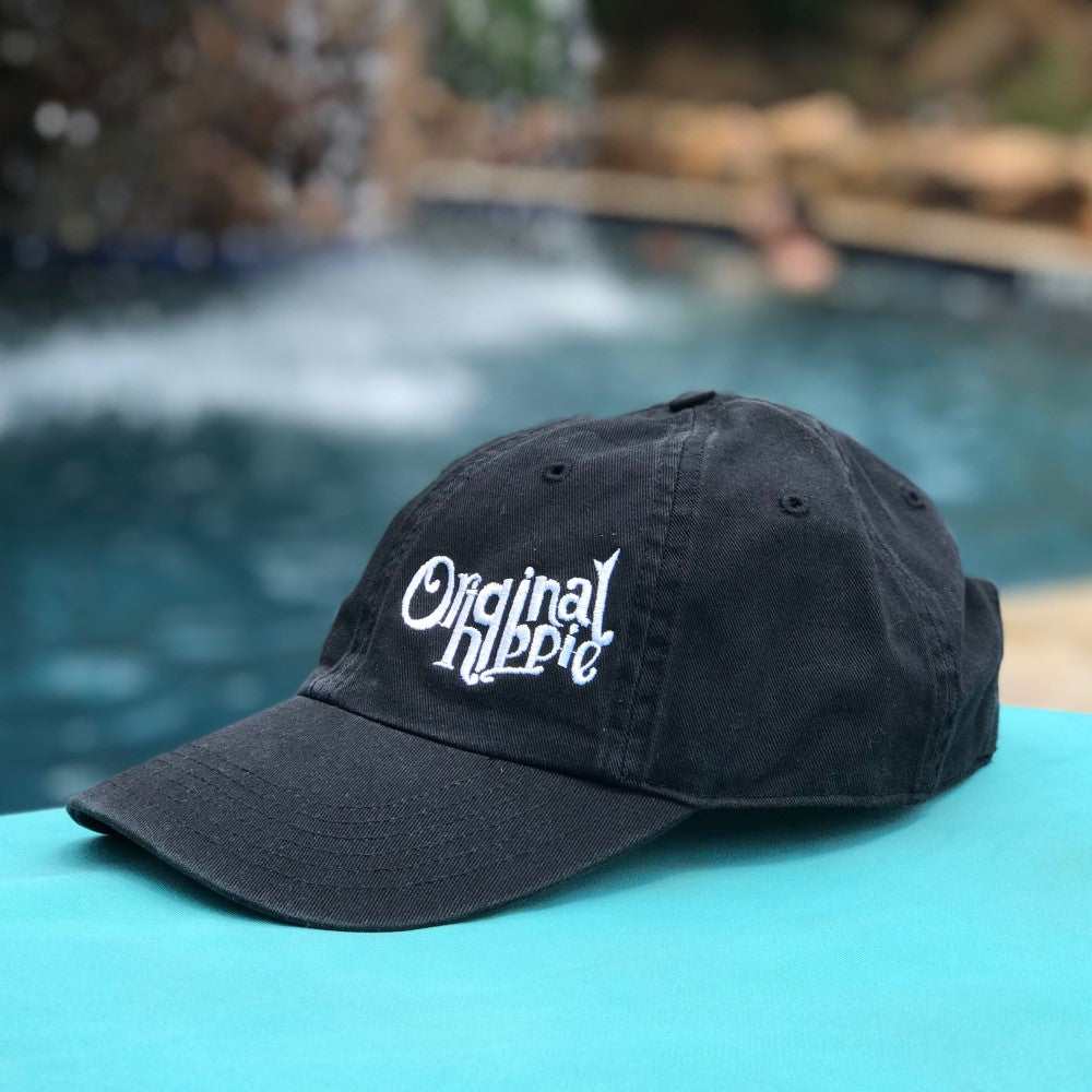 Original Hippie - Black Garment Washed Chino Cap 