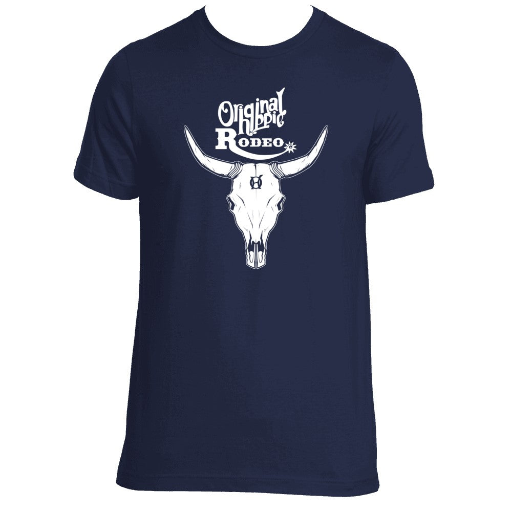 Original Hippie™ Bull Skull - Unisex Crewneck - Navy Blue