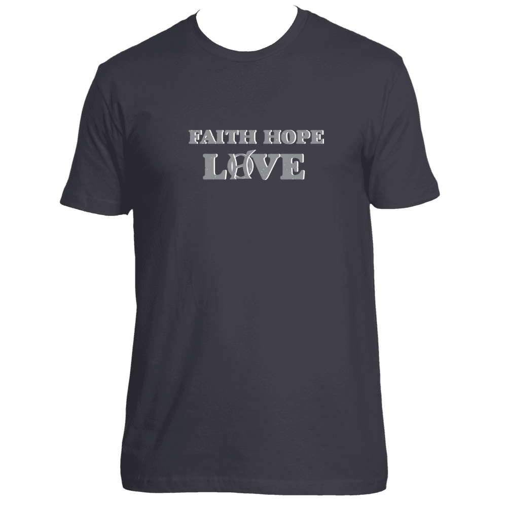 Original Hippie® - Faith Hope Love Short Sleeve T-Shirt - Heavy Metal