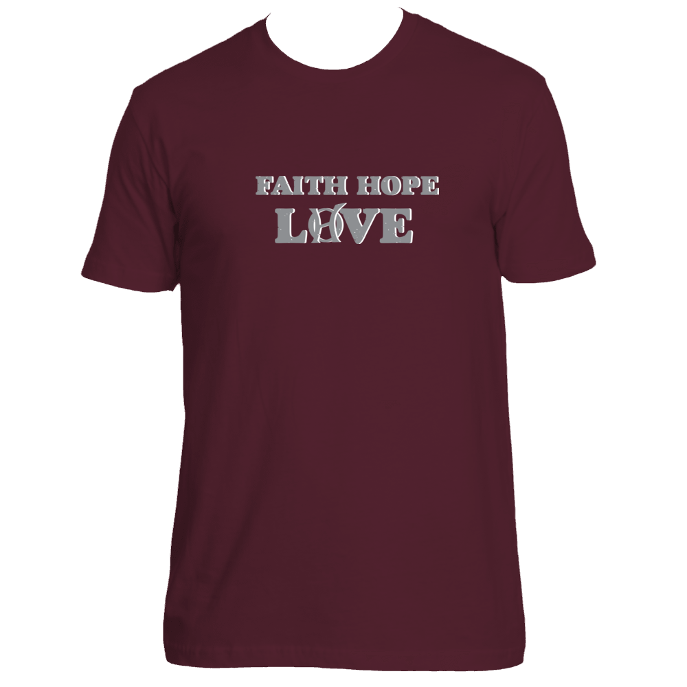 Original Hippie® - Faith Hope Love Short Sleeve T-Shirt - Maroon
