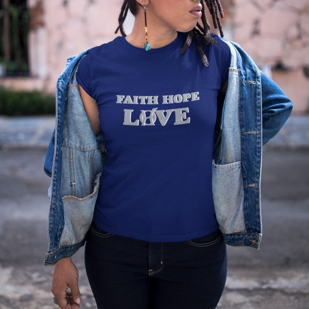 Original Hippie® - Faith Hope Love Short Sleeve T-Shirt - Midnight Navy