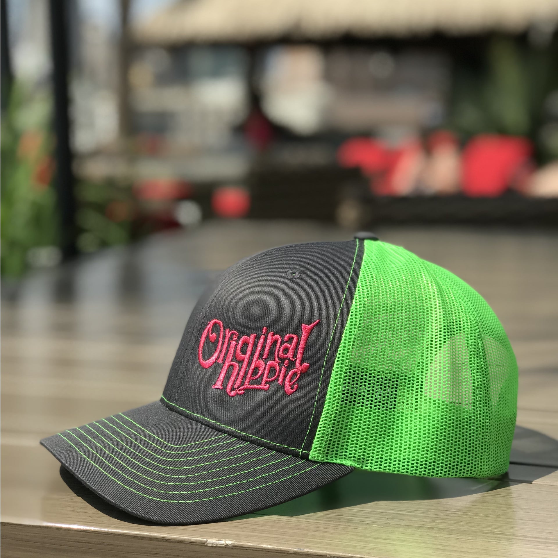 Original Hippie™ Charcoal and Neon Trucker Cap