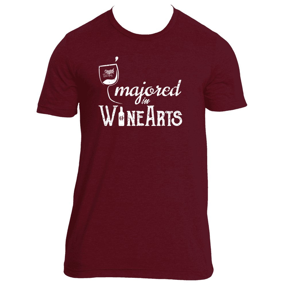 Original Hippie - Majored In Wine Arts Short Sleeve T-Shirt - Maroon Triblend