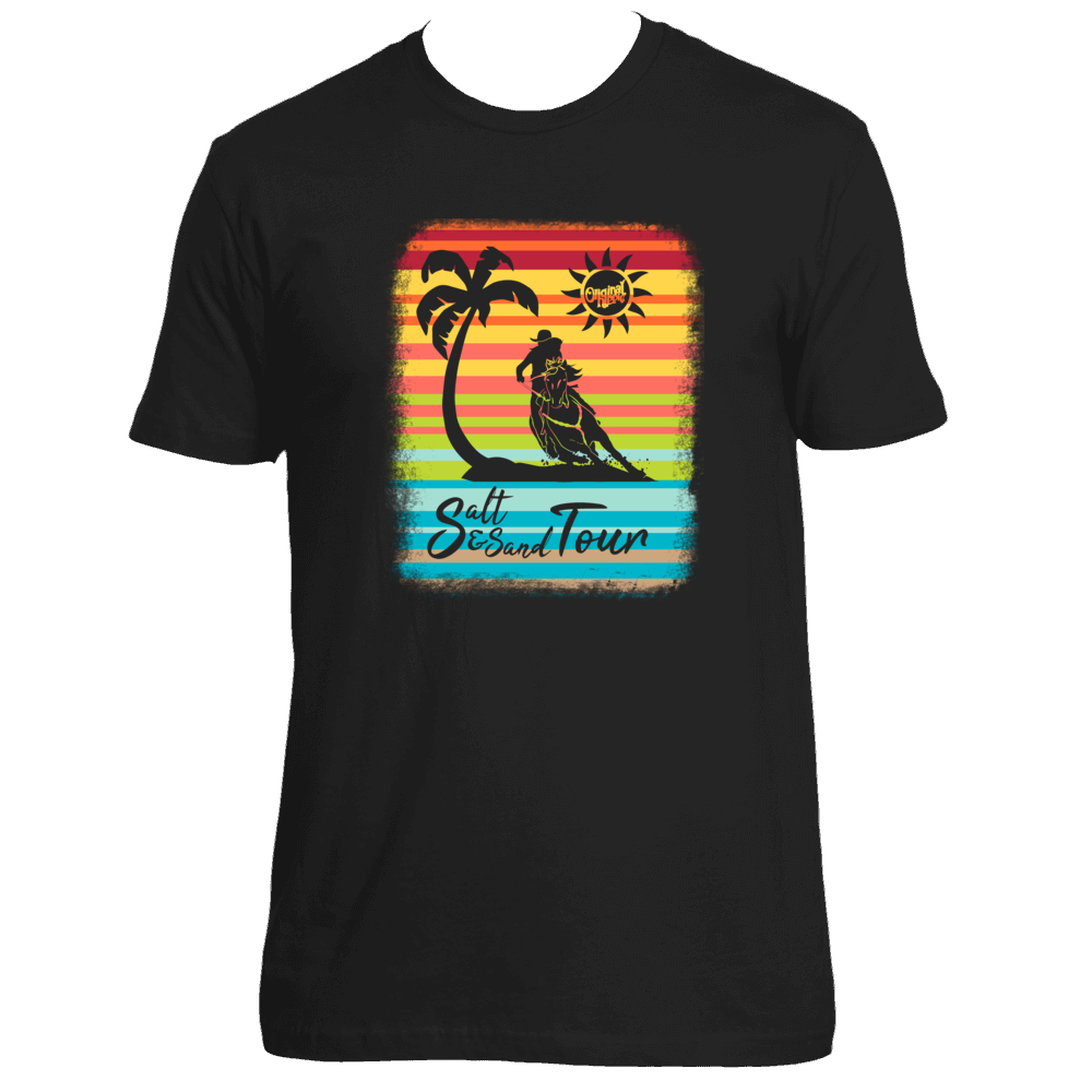 Original Hippie - Serape Palm Tree Barrel Racer Women's Short Sleeve T-Shirt Black