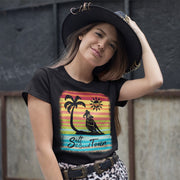 Original Hippie - Serape Palm Tree Barrel Racer Women's Short Sleeve T-Shirt Black
