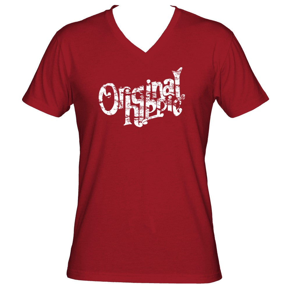 Original Hippie® - Sueded V-Neck Unisex T-Shirt - Cardinal