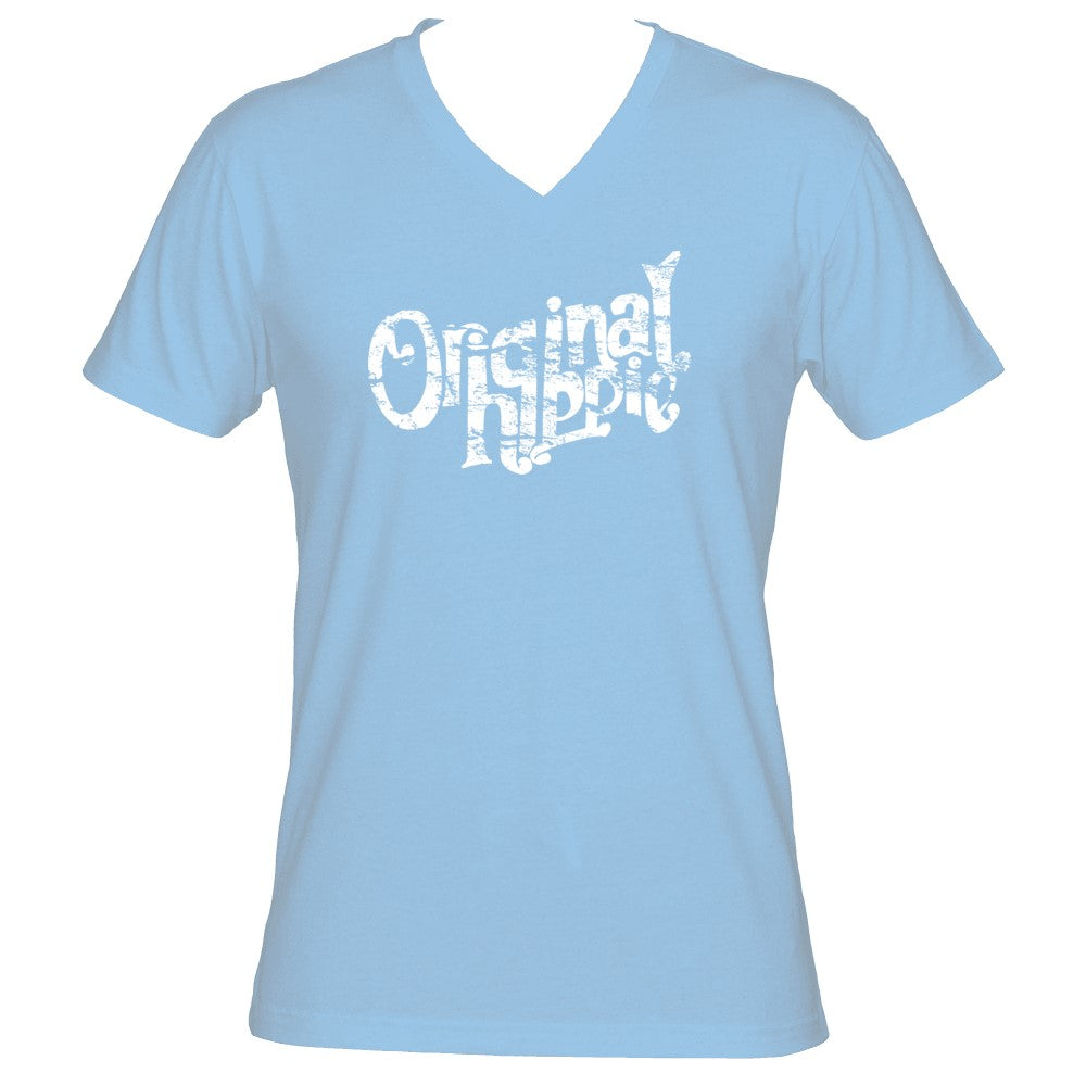 Original Hippie® - Sueded V-Neck Unisex T-Shirt - Light Blue