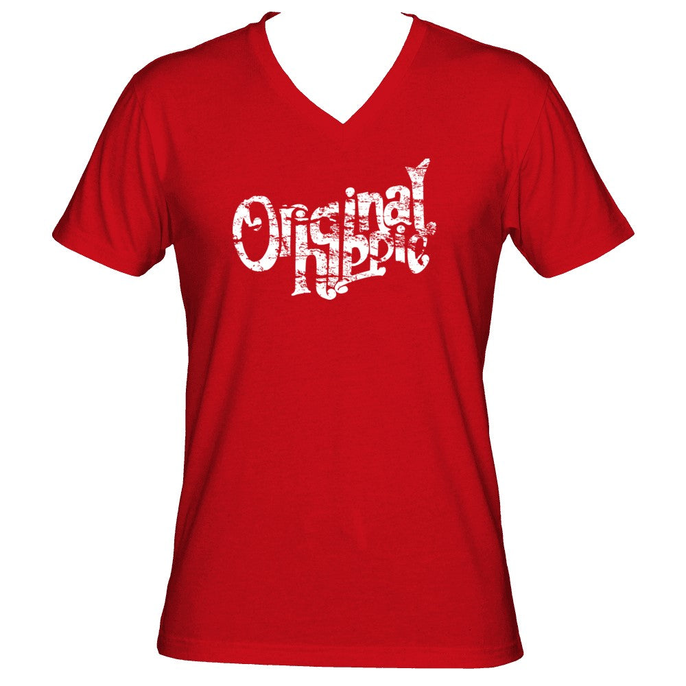 Original Hippie® - Sueded V-Neck Unisex T-Shirt - Red