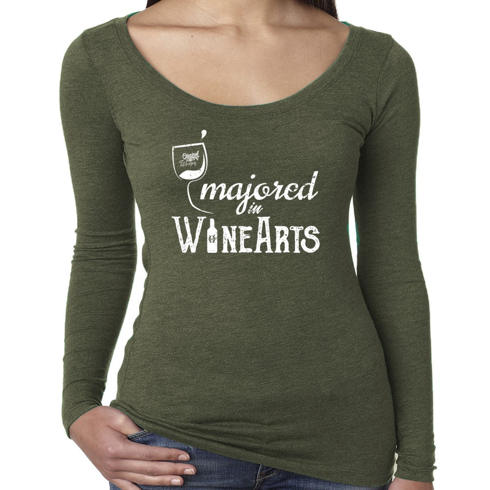 Original Hippie™ - Women's Tri-Blend Scoop Neck - WineArts - Military Green