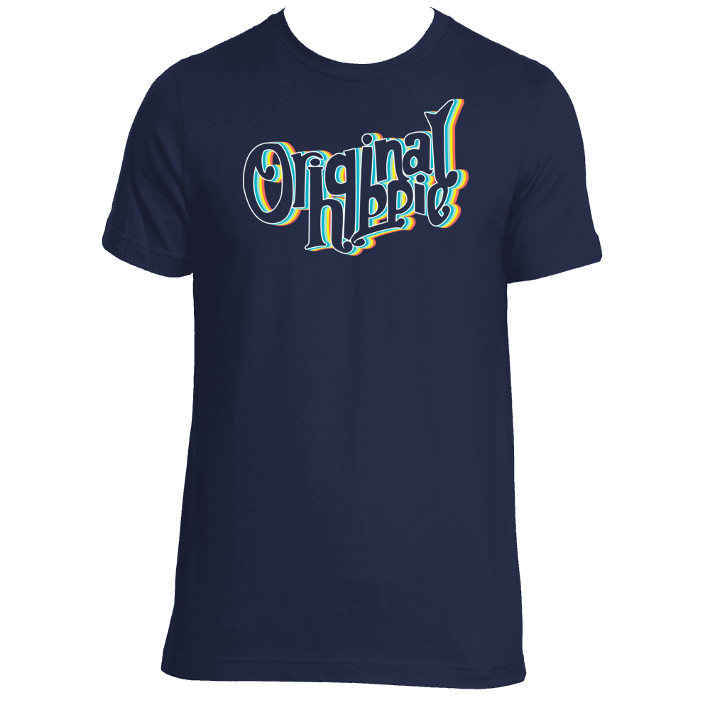 Original Hippie - Vintage - Navy Blue - Short Sleeve T-Shirt