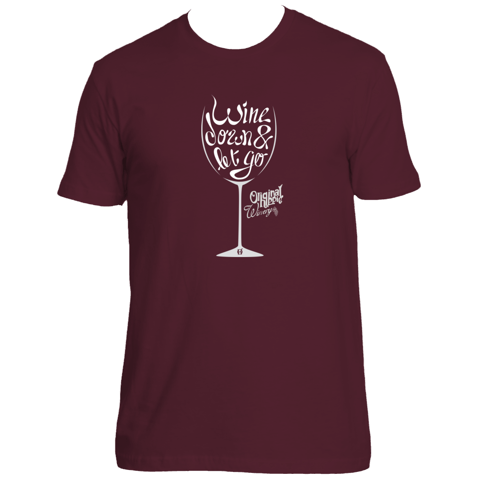 Original Hippie® - Wine Down and Let Go Short Sleeve T-Shirt - Maroon