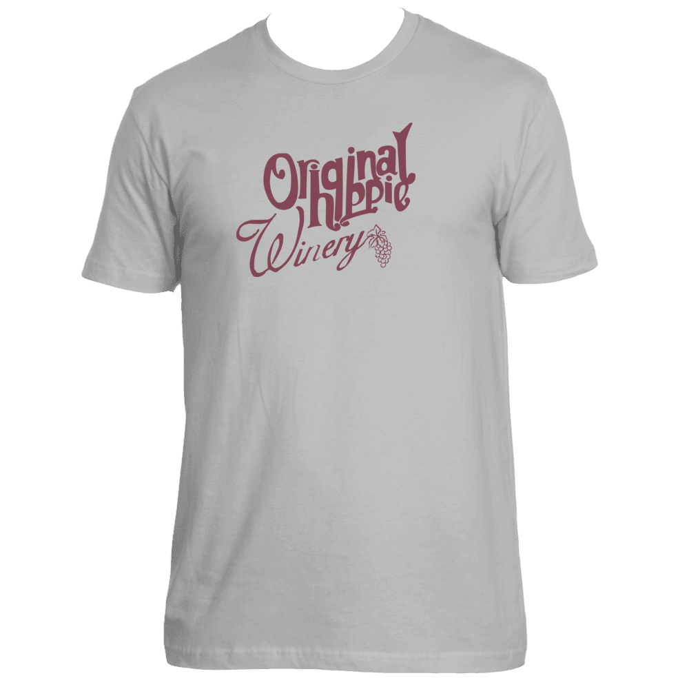Original Hippie® - Winery Name Maroon - SS T-Shirt - Light Grey