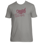 Original Hippie® - Winery Name Maroon - SS T-Shirt - Warm Grey