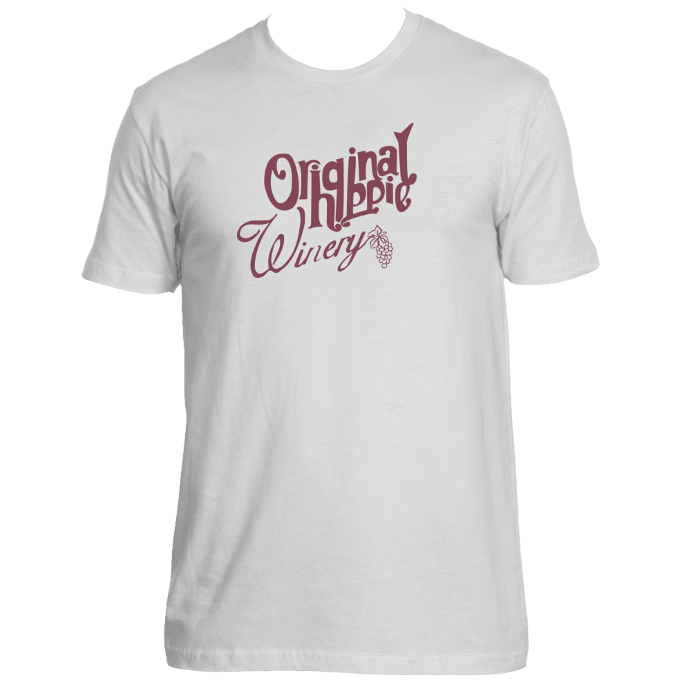 Original Hippie® - Winery Name Maroon - SS T-Shirt - White