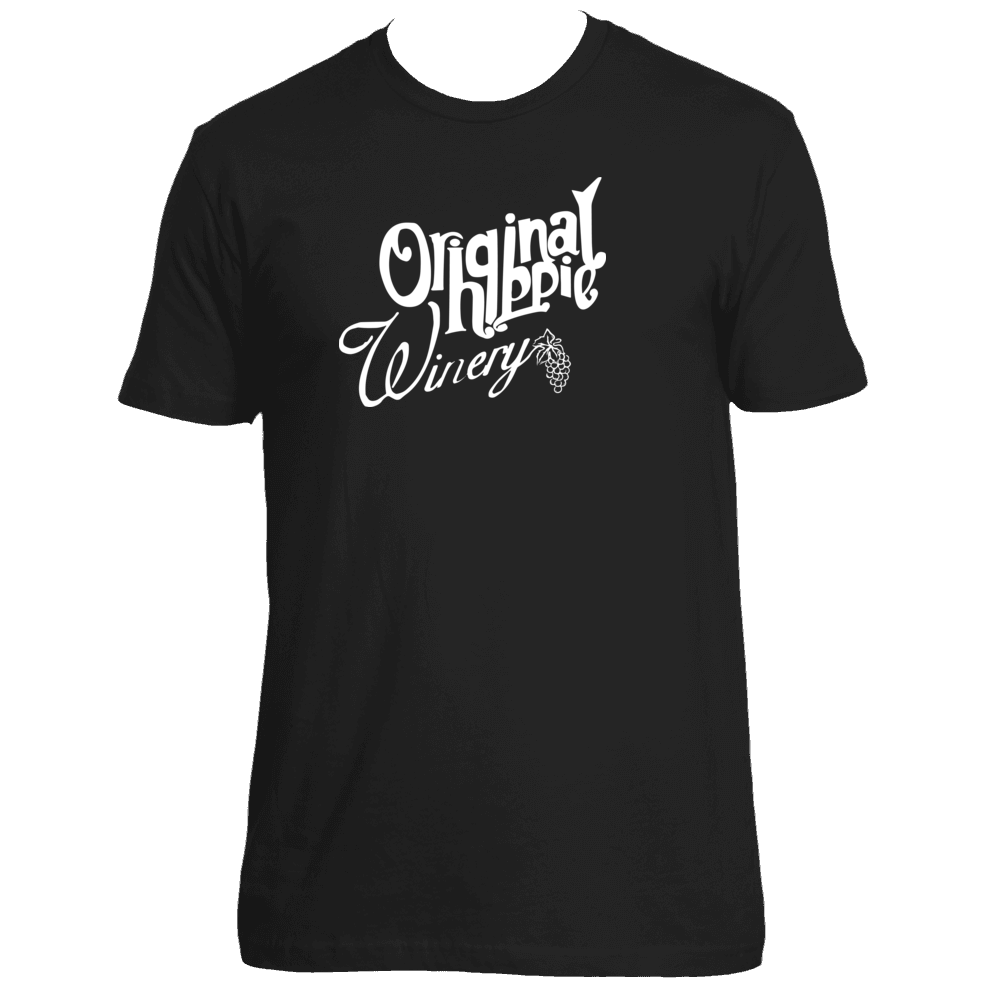 Original Hippie™ - Winery White Name SS T-Shirt - Black