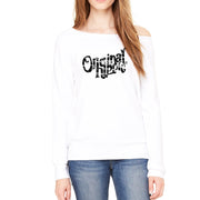 Original Hippie® - Women's Sponge Fleece Wide Neck Sweatshirt - White