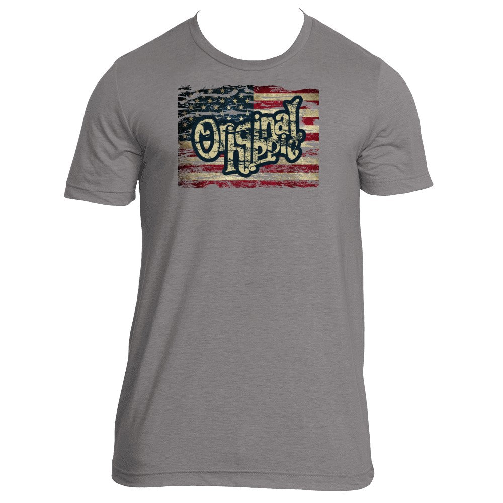Original Hippie™ Limited Edition US Flag Heather Grey T-Shirt